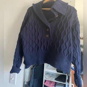 Rachel Comey navy blue cotton fisherman sweater